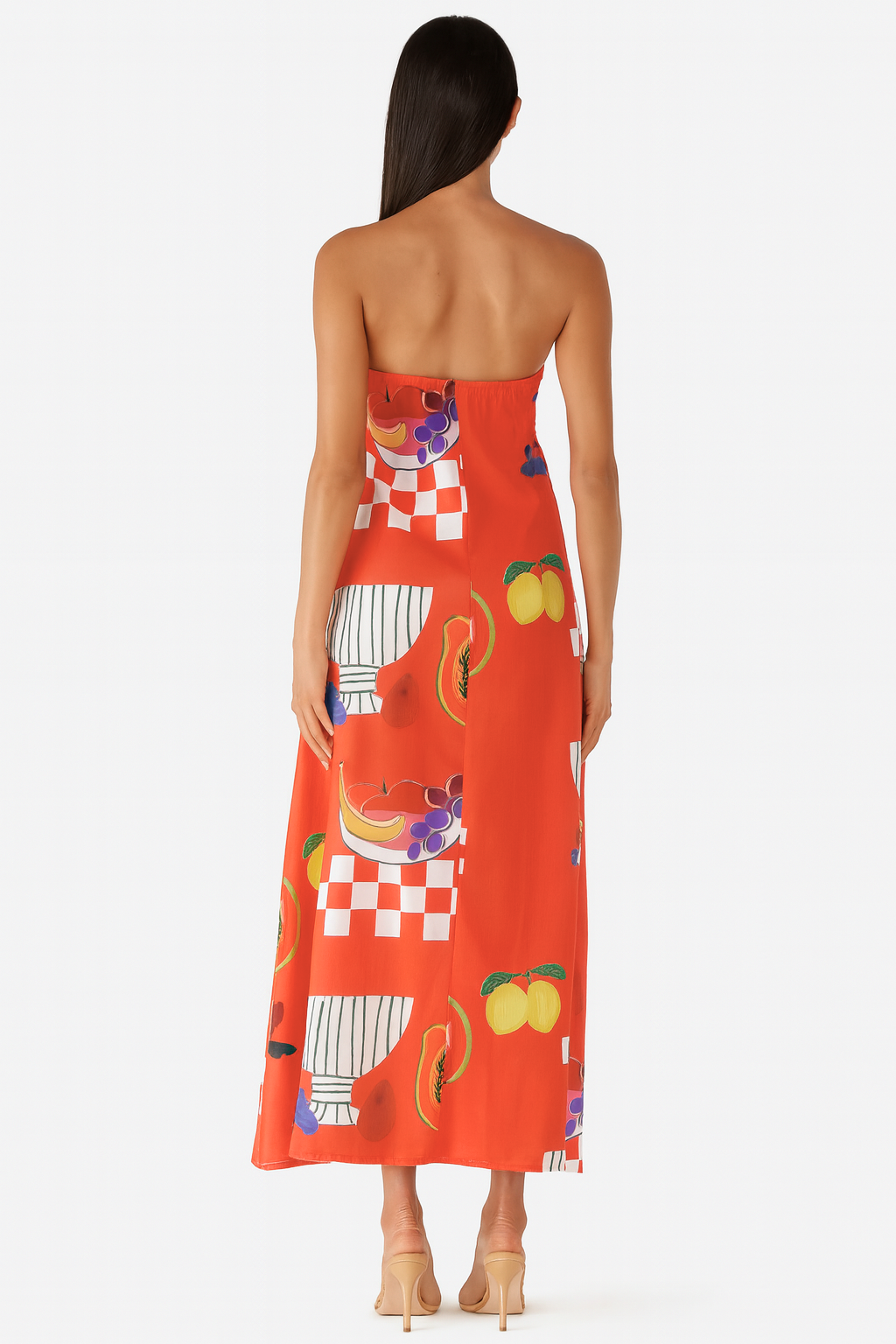 Women's Bandeau Printed Dress Maxi