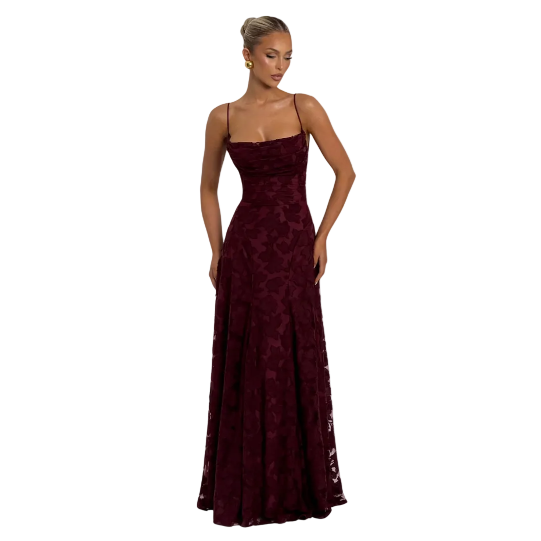Women's Cowl Neck A Line Dress Maxi