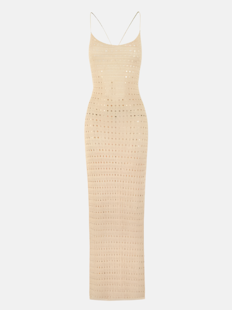 Women's Crochet Spaghetti Strap Maxi Dress Cover Up