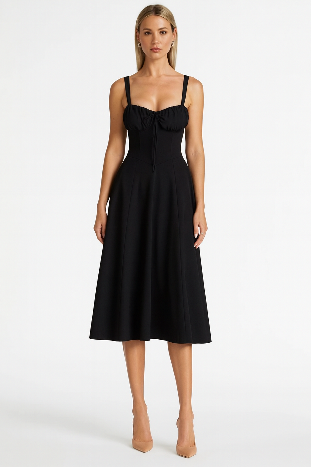 Women's Floral Corset Dress Midi
