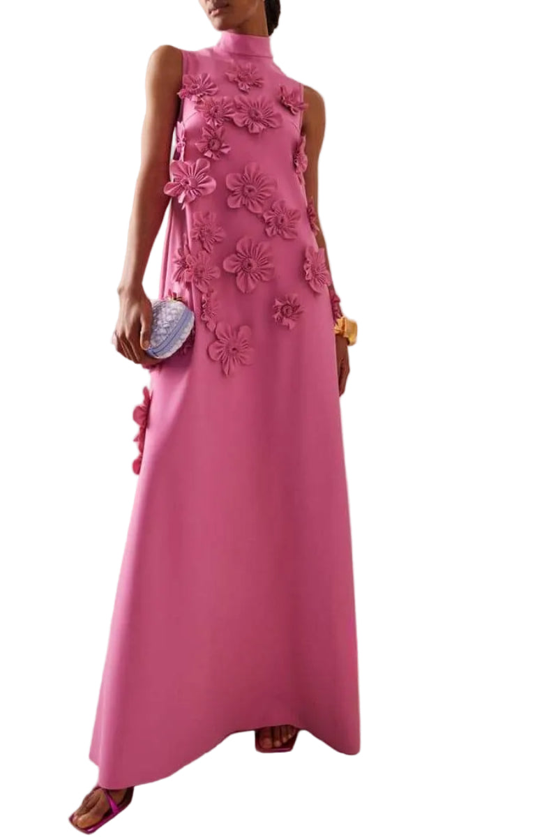Women's Floral Embellished Sleeveless Dress Maxi