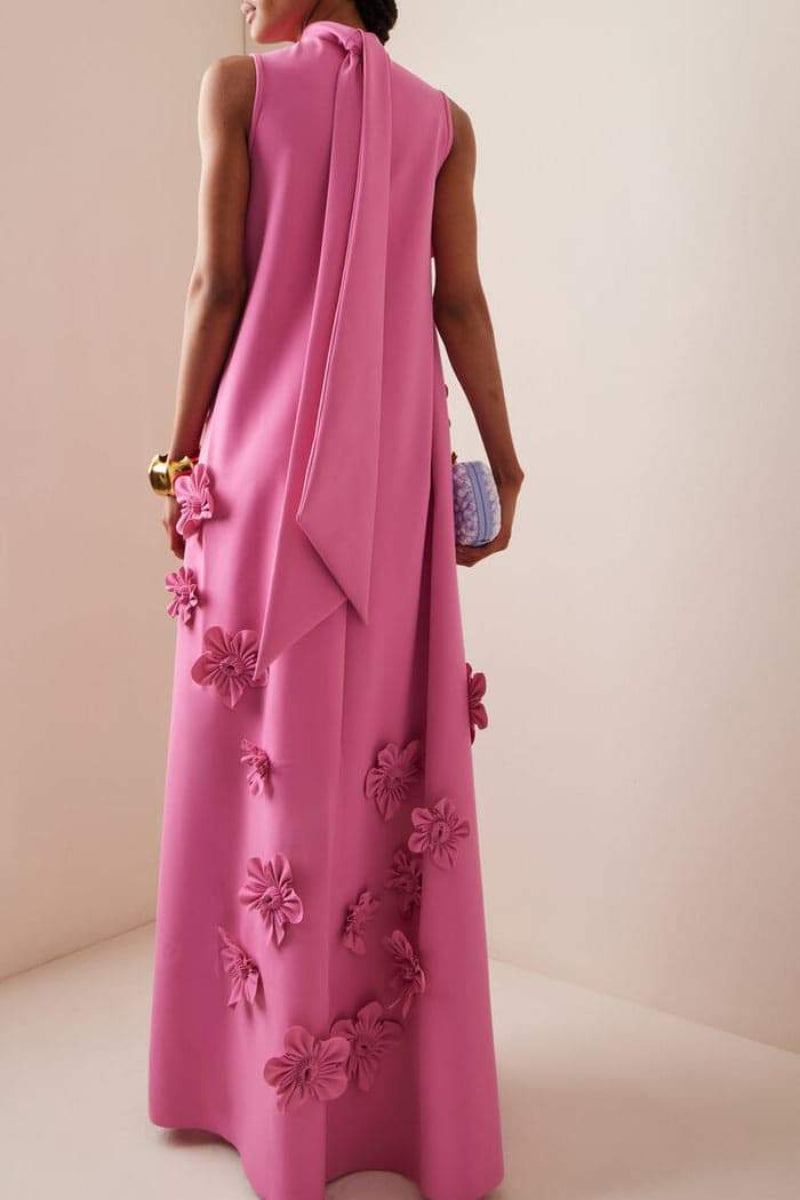 Women's Floral Embellished Sleeveless Dress Maxi