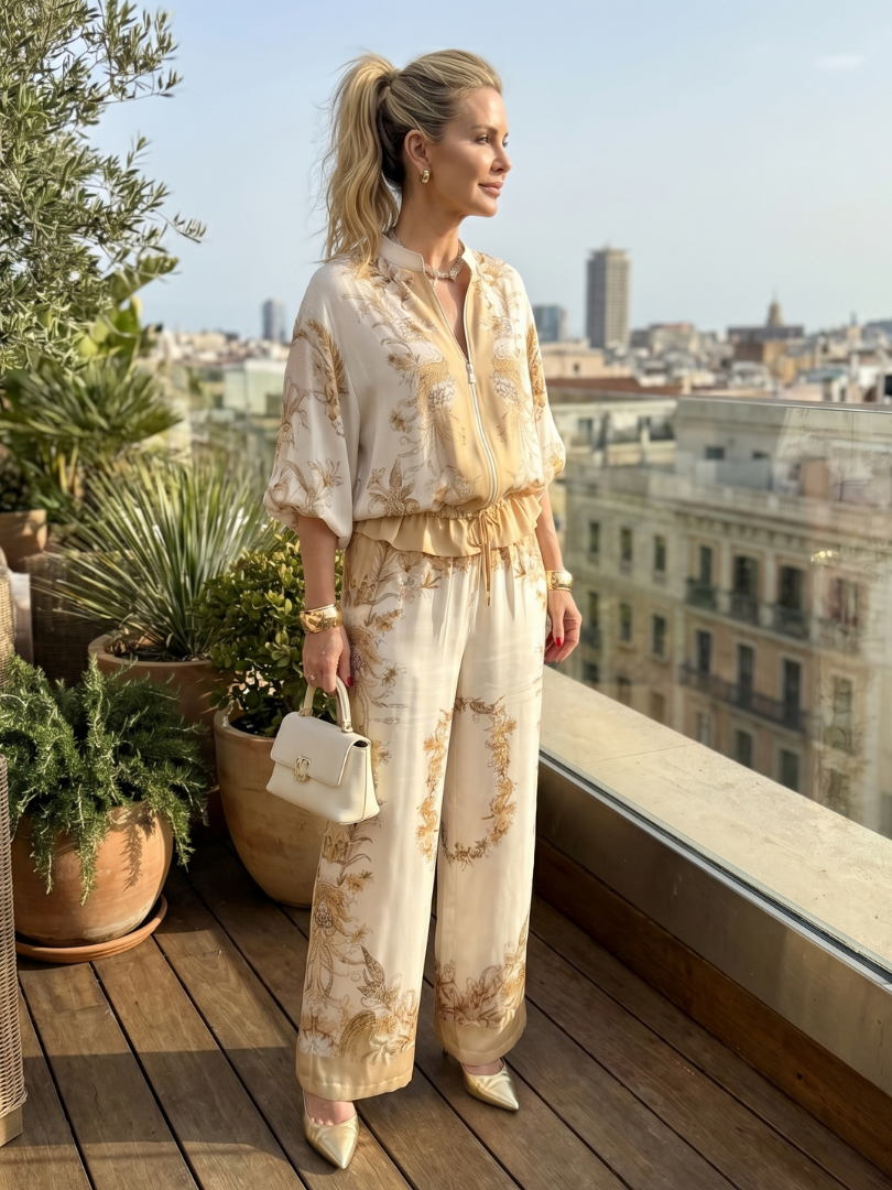 Women's Floral Wide Leg Trouser Suit