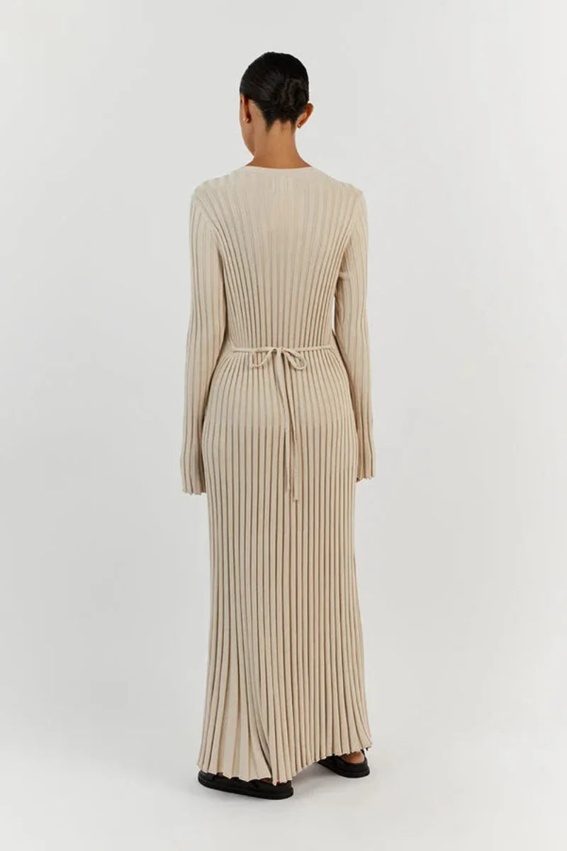 Women's Knit Long Sleeve Dress Maxi