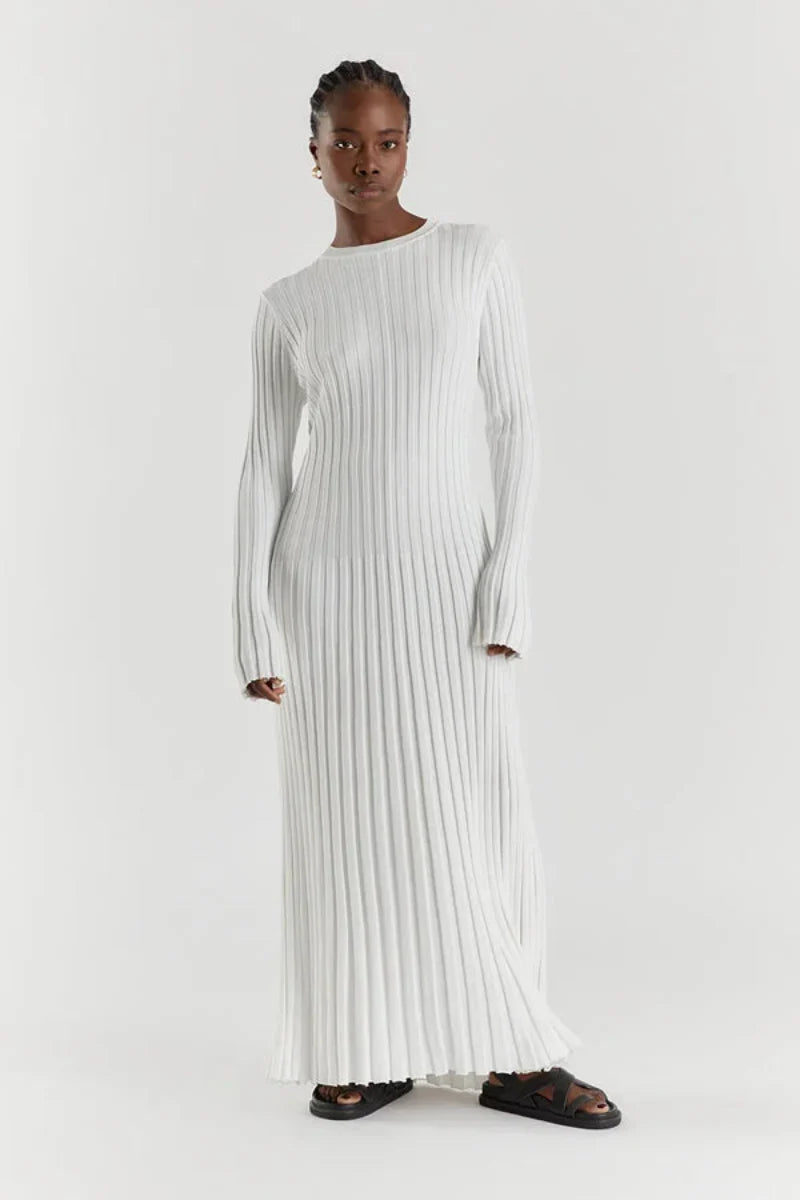 Women's Knit Long Sleeve Dress Maxi