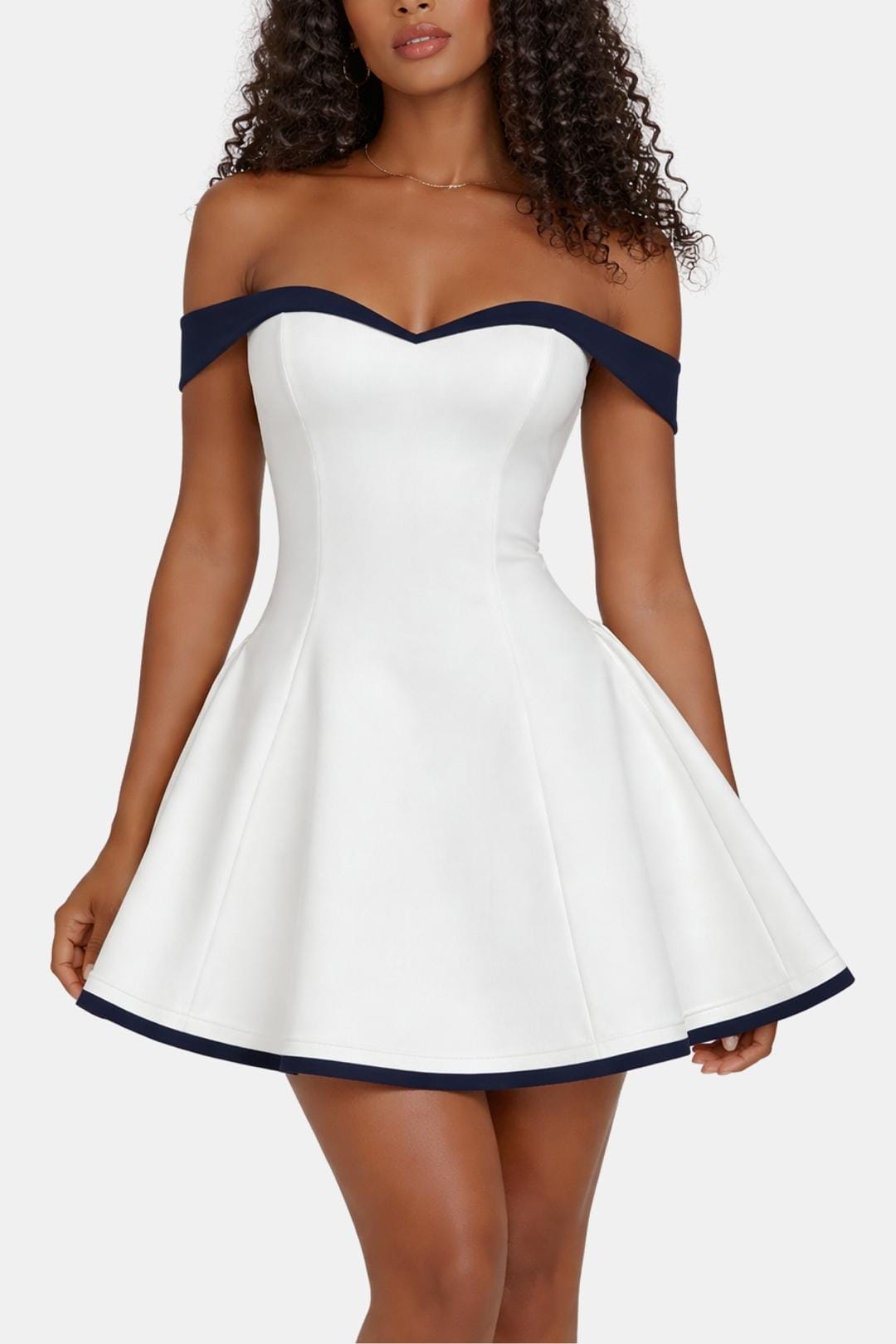 Women's Off Shoulder Sweetheart Corset A Line Dress Mini