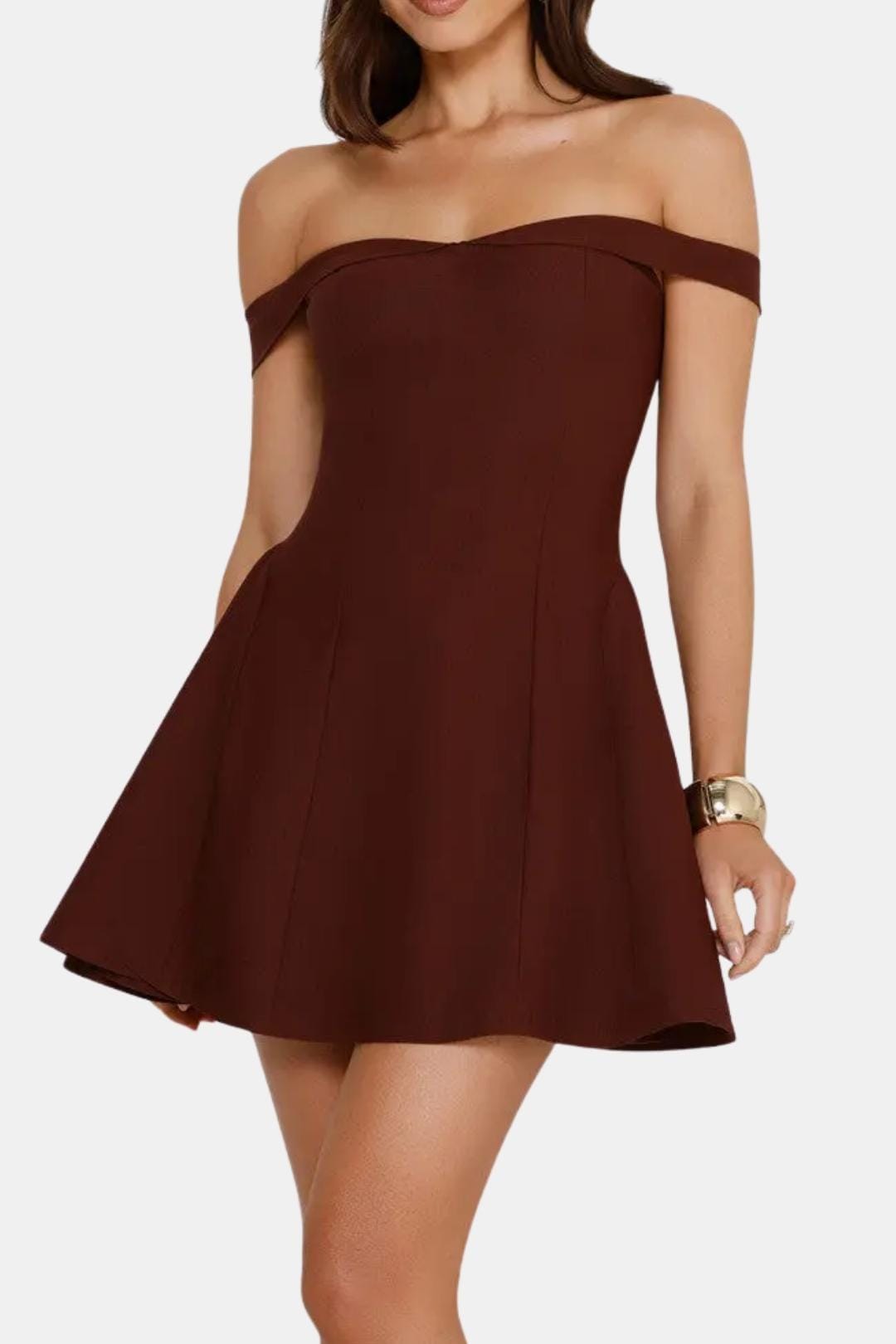 Women's Off Shoulder Sweetheart Corset A Line Dress Mini