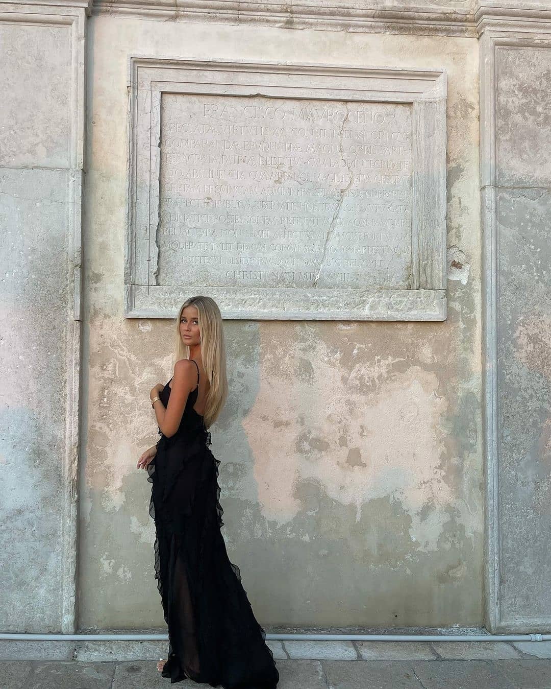 Women's Ruffled Dress with Straps Maxi