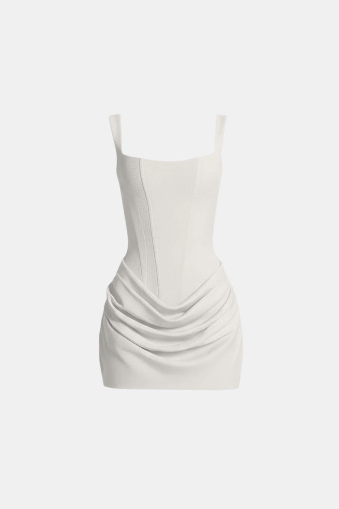 Women's Square Neck Corset Draped Dress Mini
