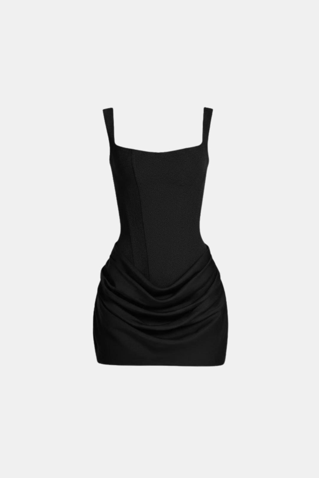 Women's Square Neck Corset Draped Dress Mini
