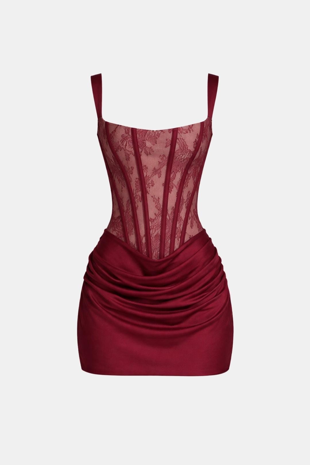 Women's Square Neck Corset Draped Dress Mini