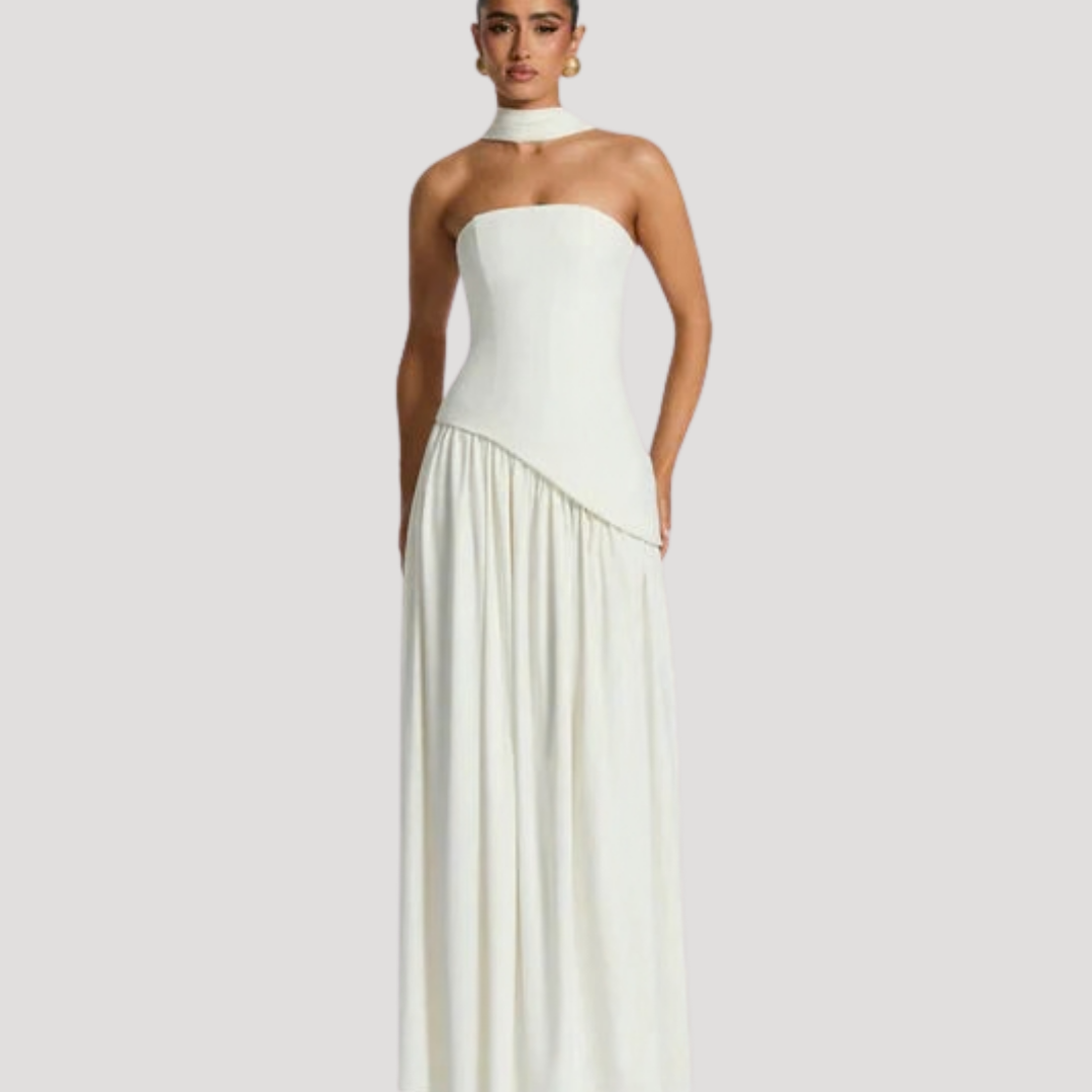Women's Strapless High Slit Dress Maxi