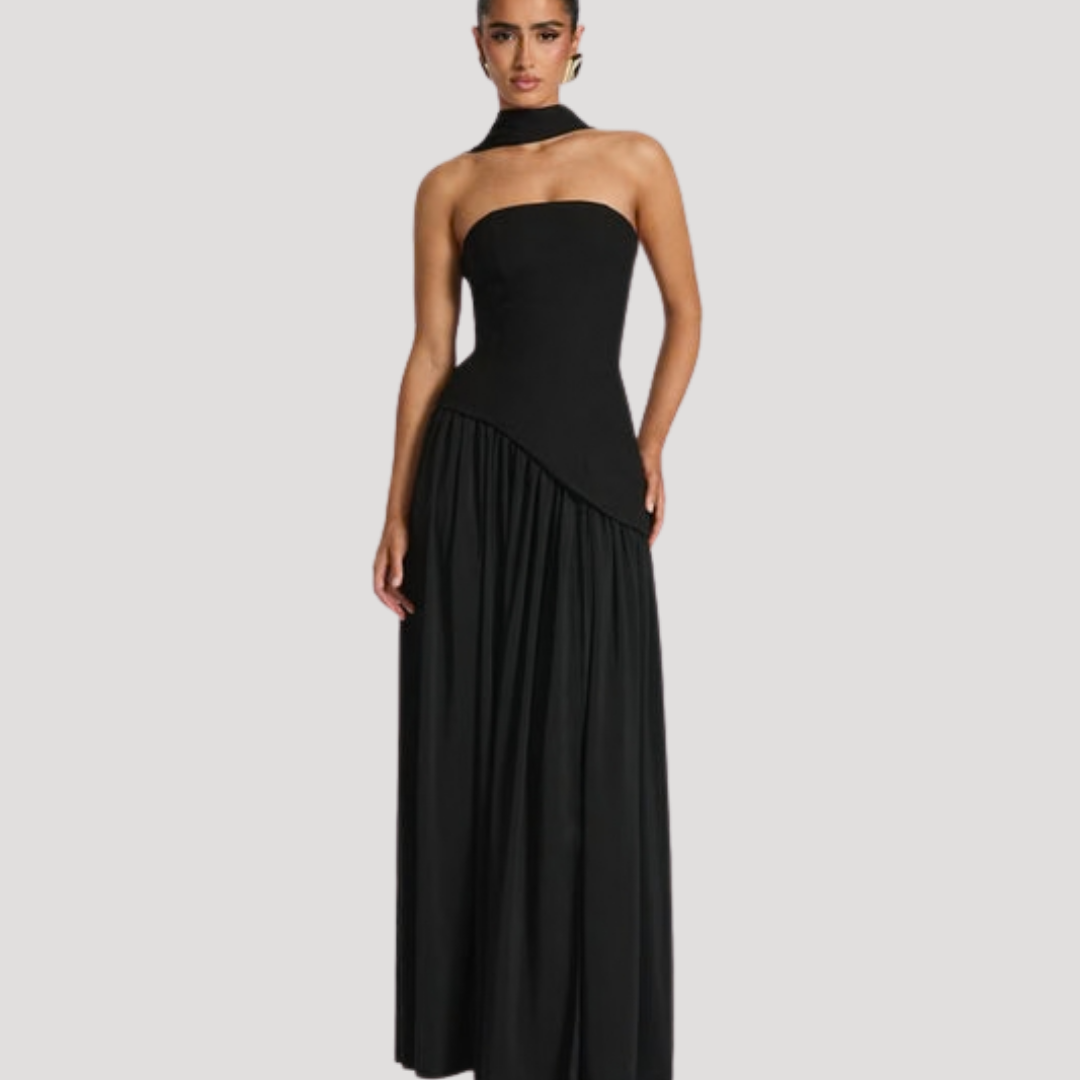 Women's Strapless High Slit Dress Maxi