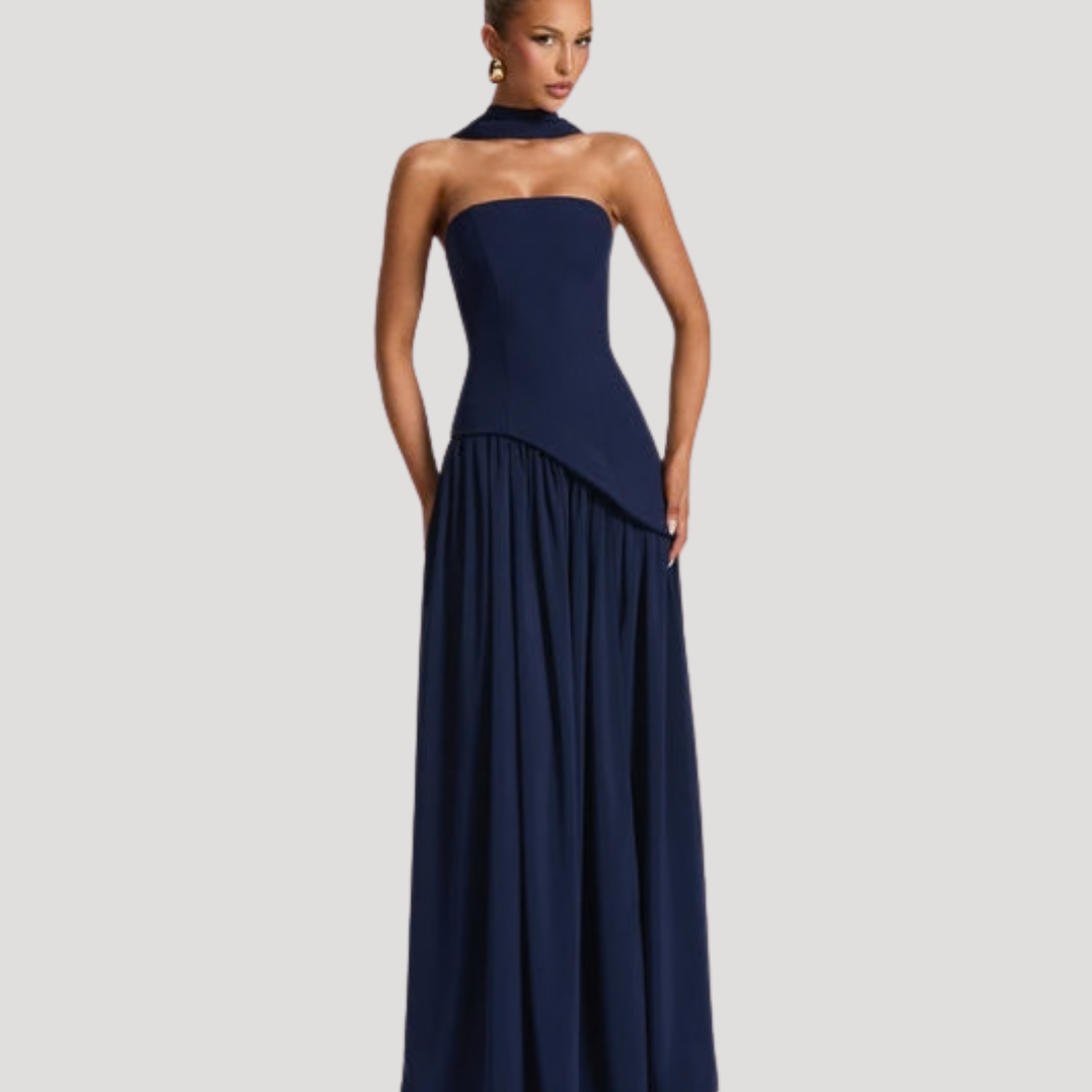 Women's Strapless High Slit Dress Maxi