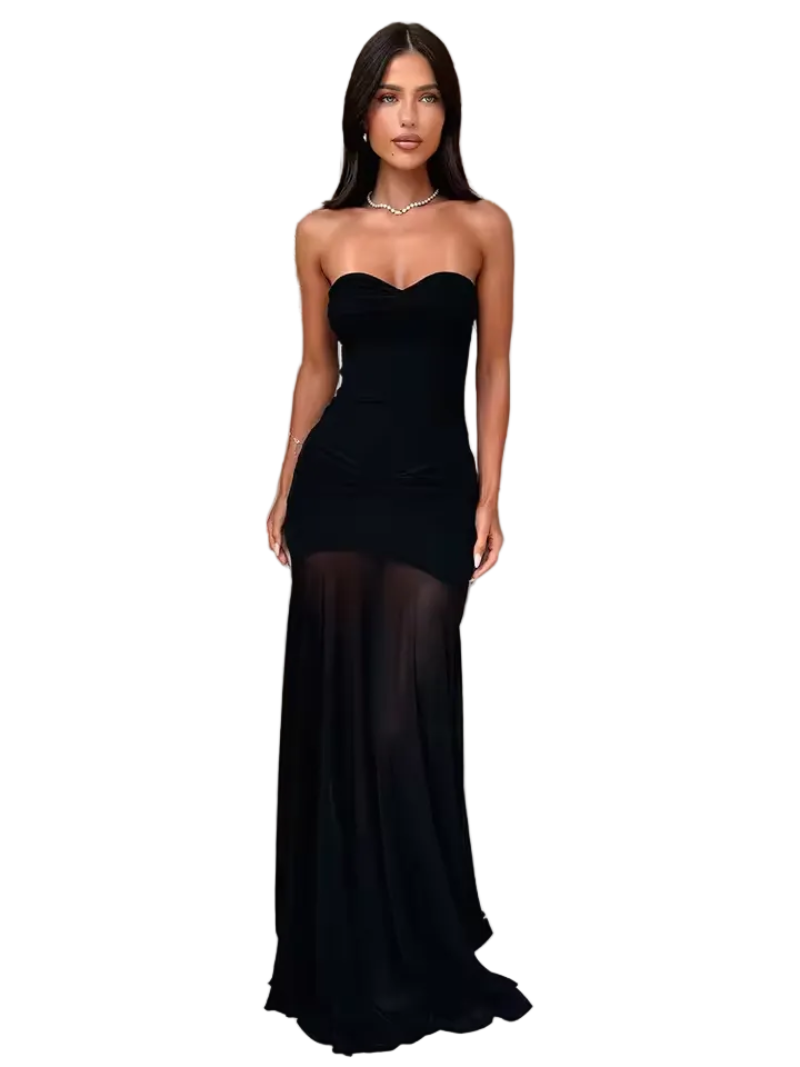 Women's Strapless Mermaid Dress Maxi