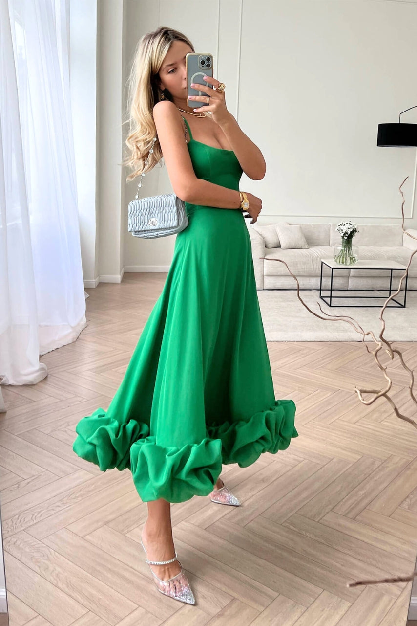 Women's Tiered Strappy Dress Midi