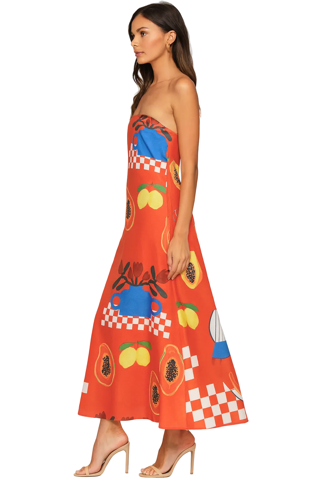 Women's Bandeau Printed Dress Maxi