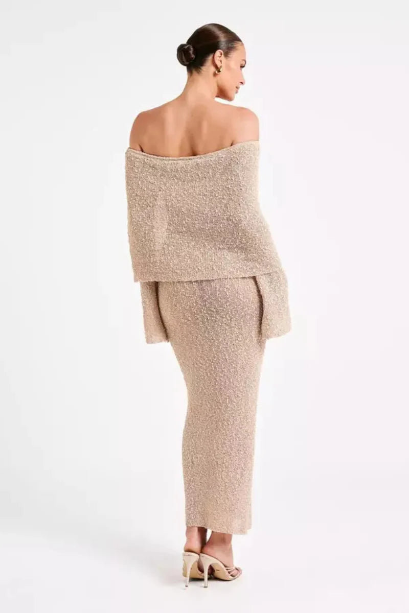Women's Bardot Long Sleeve Bell Sleeve Dress Maxi