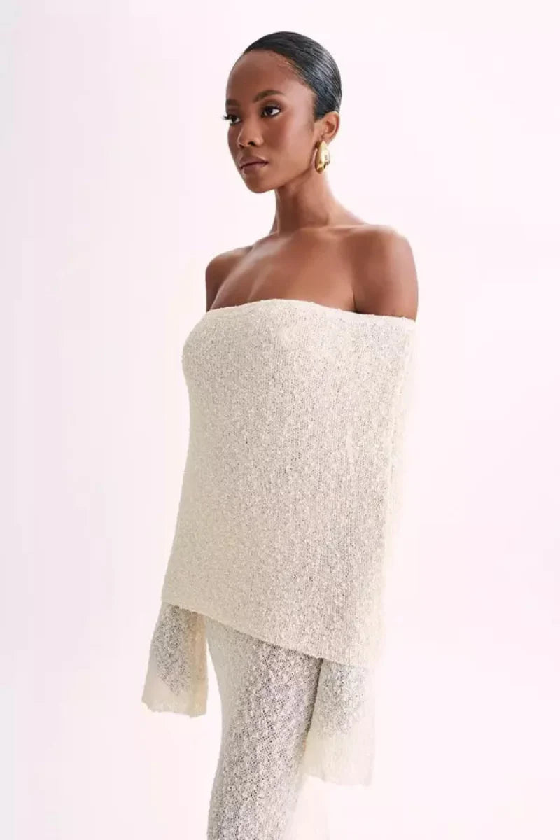 Women's Bardot Long Sleeve Bell Sleeve Dress Maxi