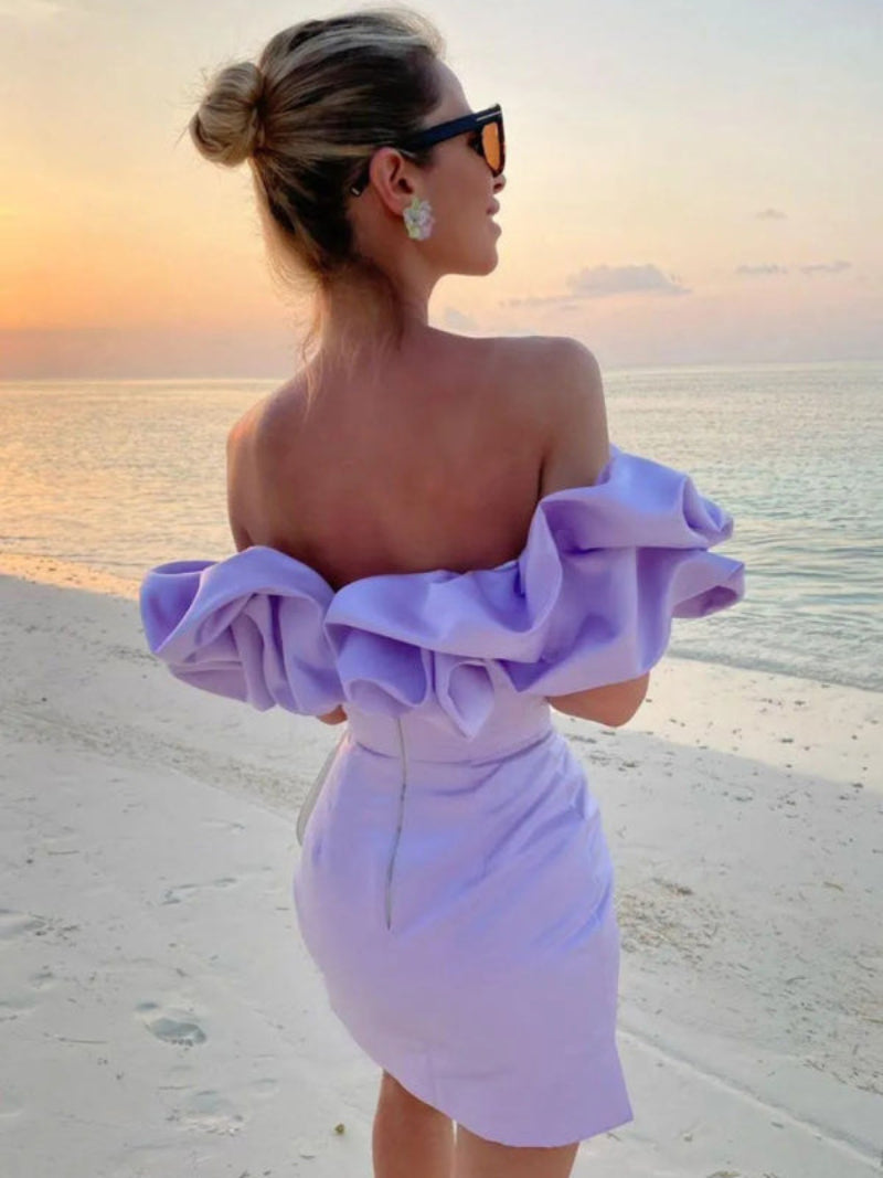 Women's Bardot Ruffle Mini Dress