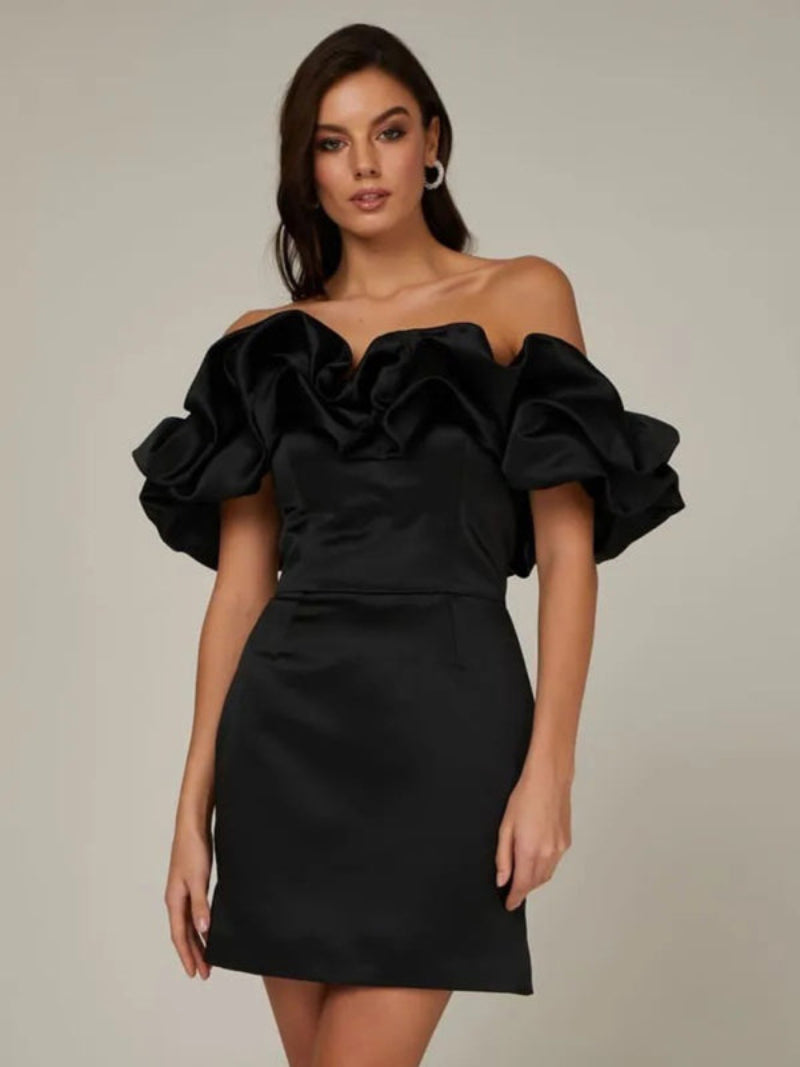Women's Bardot Ruffle Mini Dress