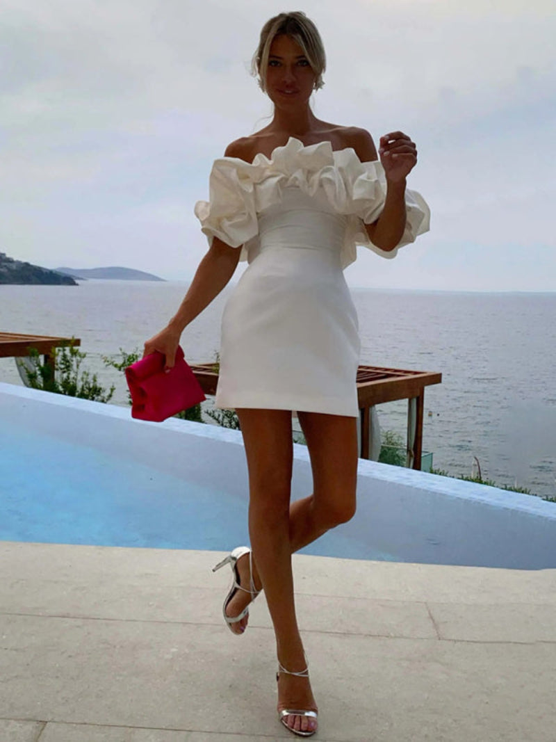 Women's Bardot Ruffle Mini Dress