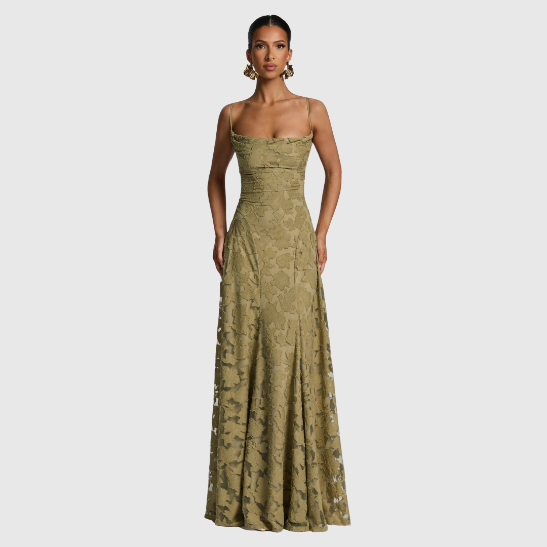 Women's Cowl Neck A Line Dress Maxi