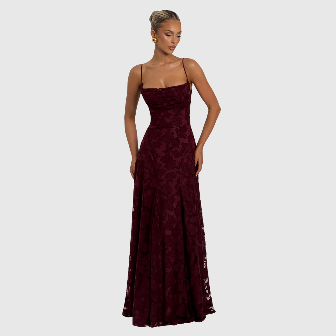 Women's Cowl Neck A Line Dress Maxi