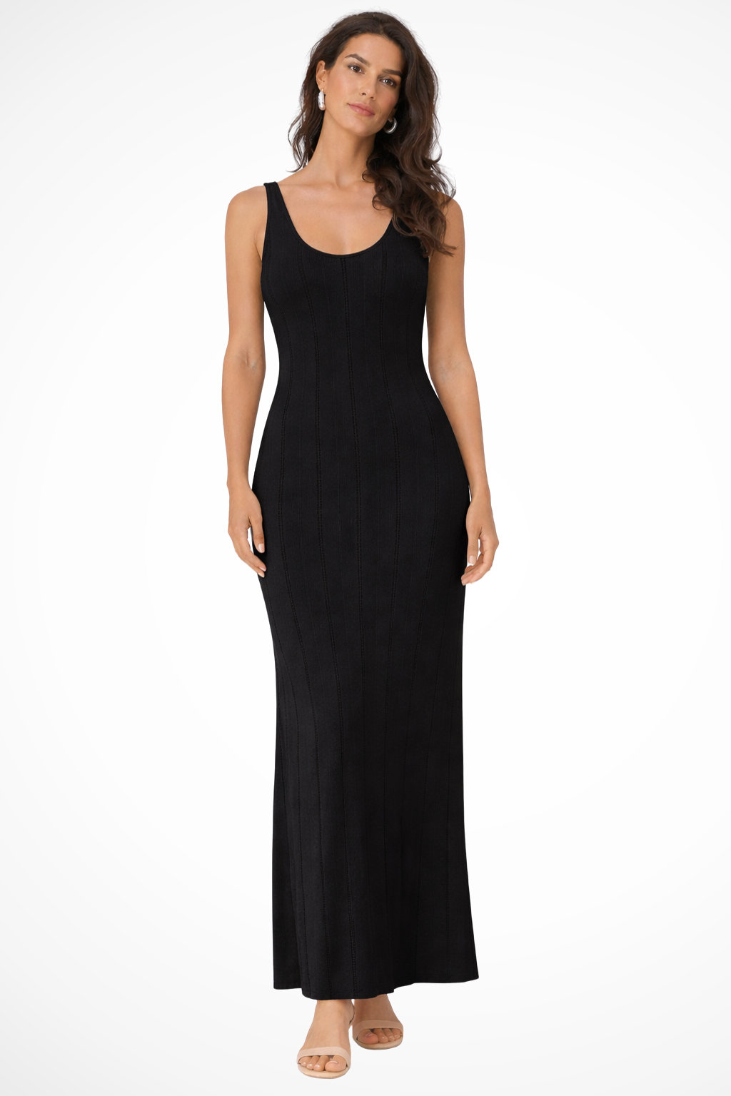 Women's Deep V Neck Sleeveless Dress Maxi