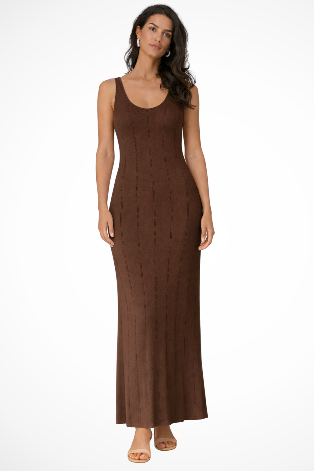 Women's Deep V Neck Sleeveless Dress Maxi