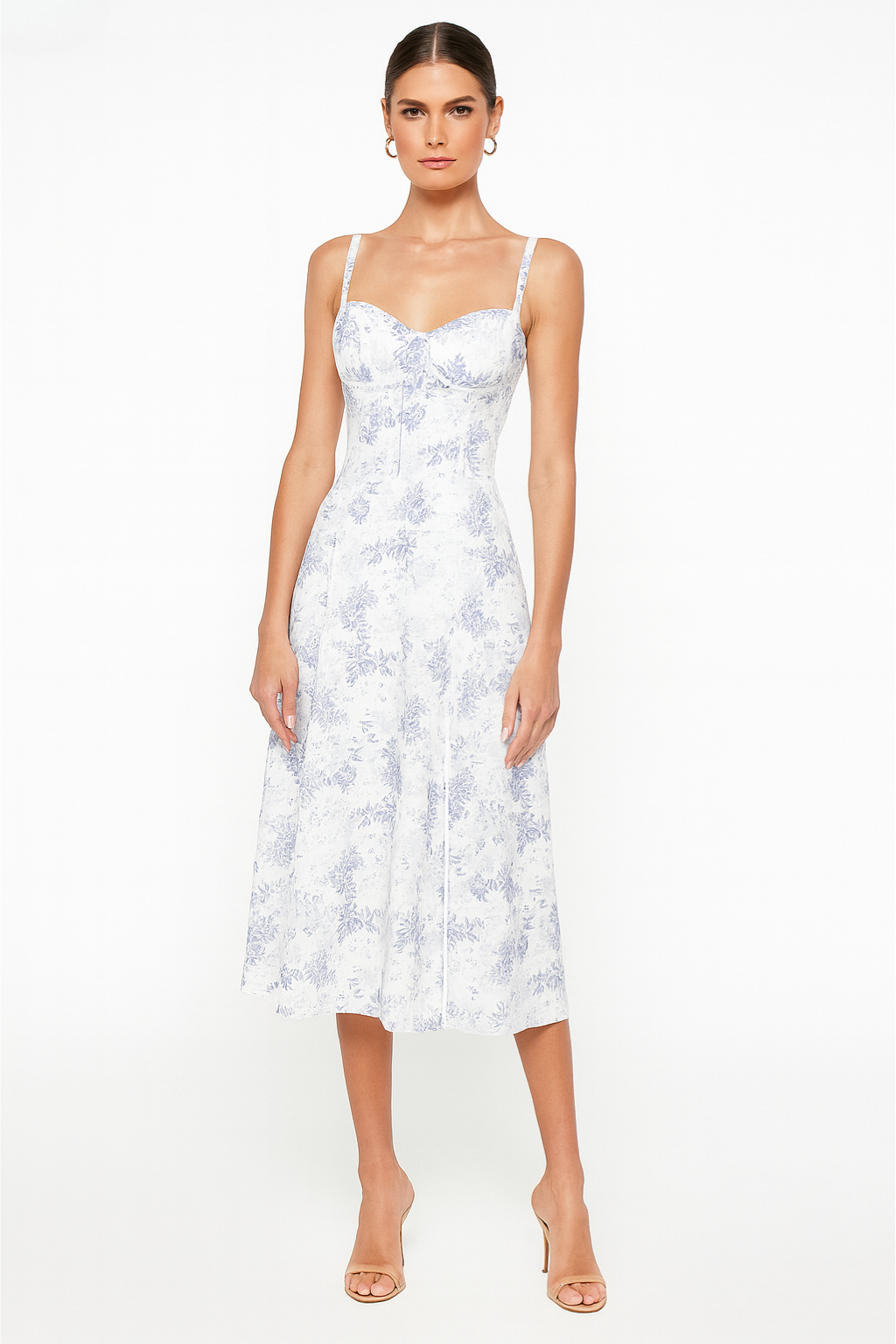 Women's Floral Corset Dress Midi