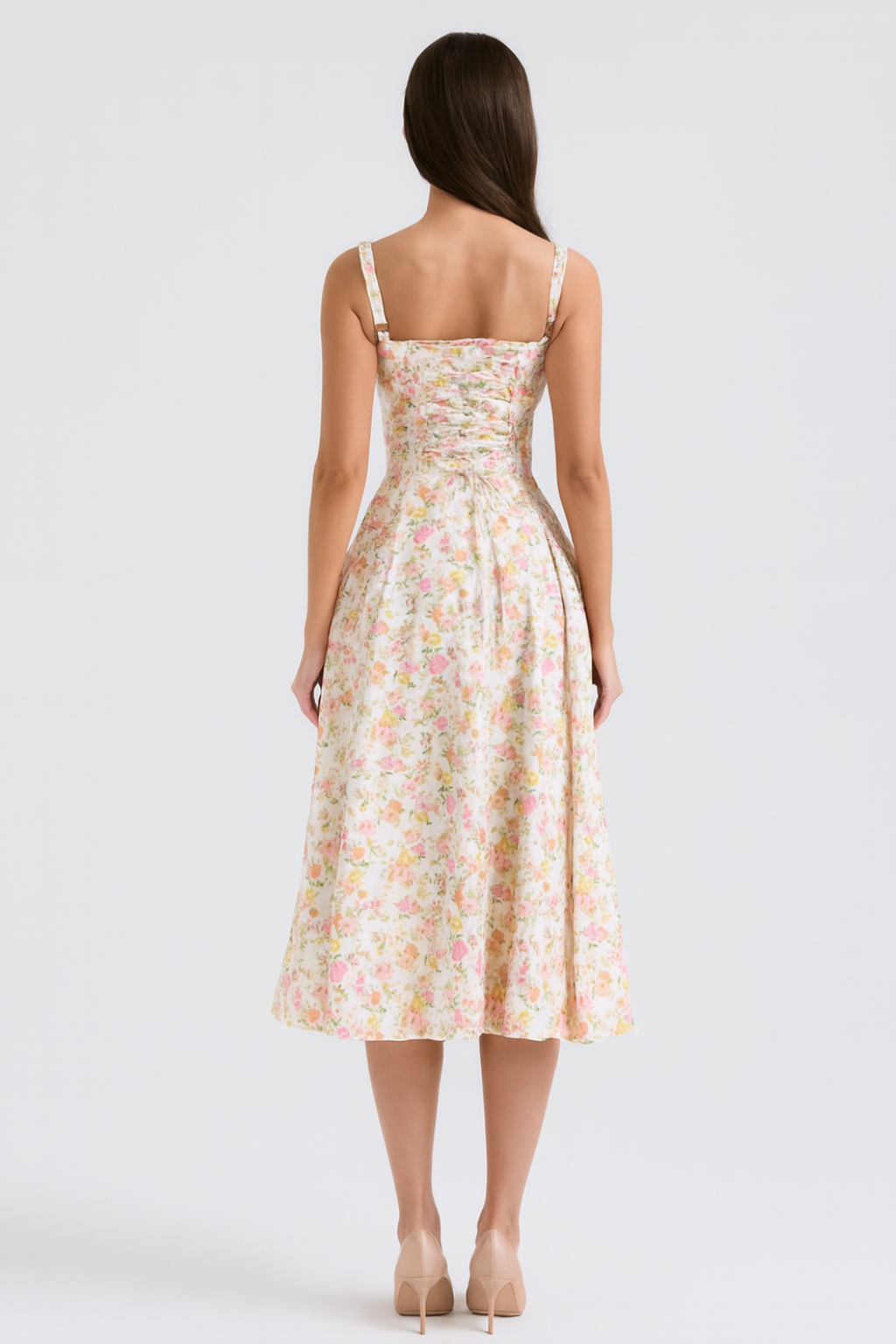 Women's Floral Dress with Side Slit Midi