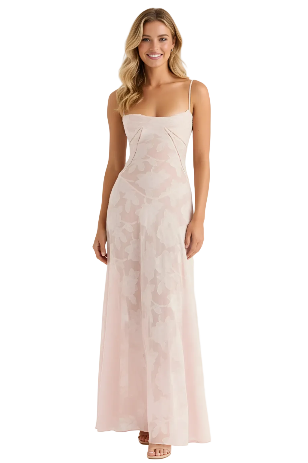 Women's Floral Maxi Dress with Strap