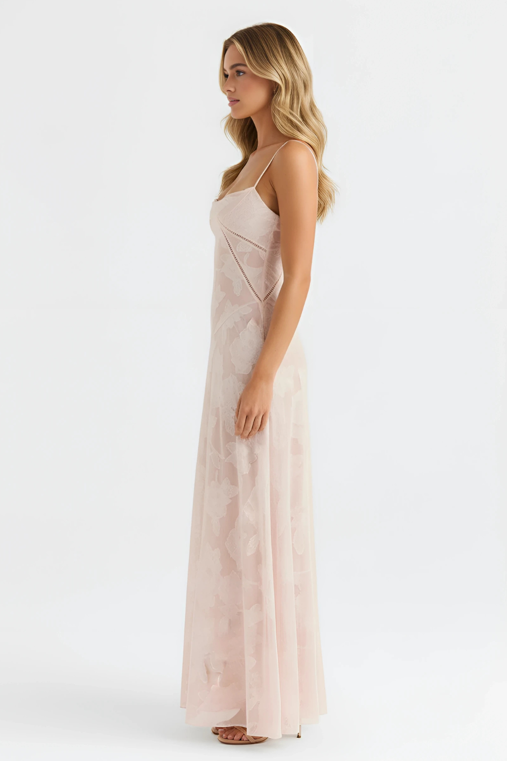 Women's Floral Maxi Dress with Strap