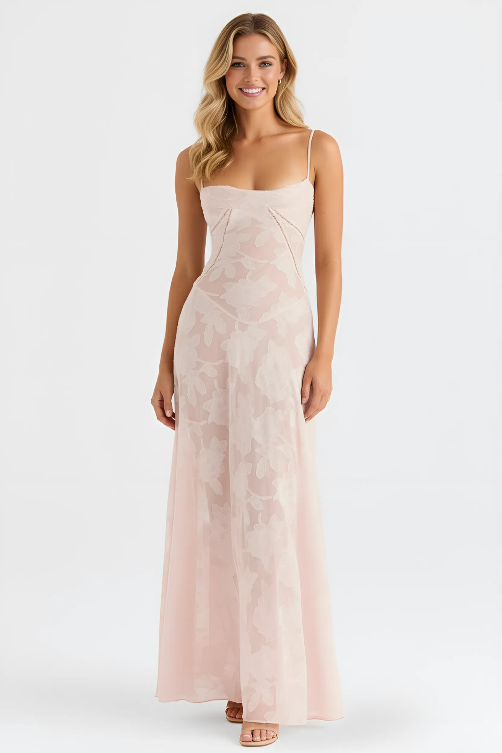 Women's Floral Maxi Dress with Strap