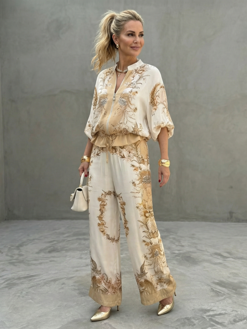 Women's Floral Wide Leg Trouser Suit