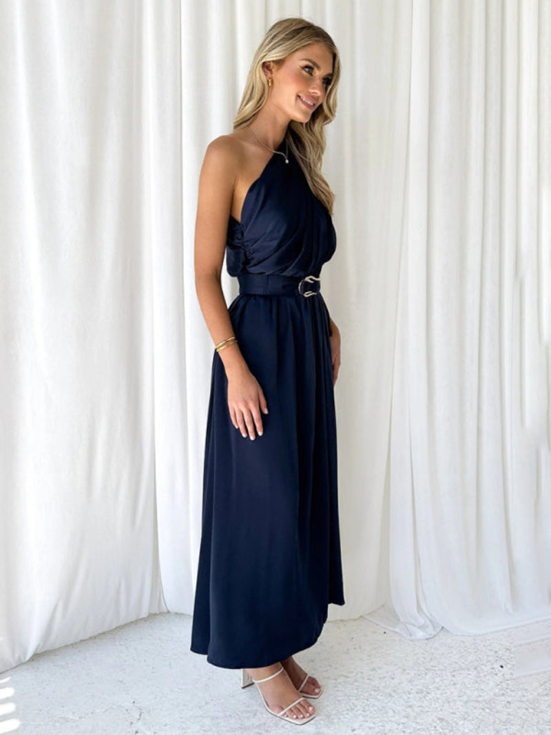 Women's Halter Neck Backless Dress Maxi