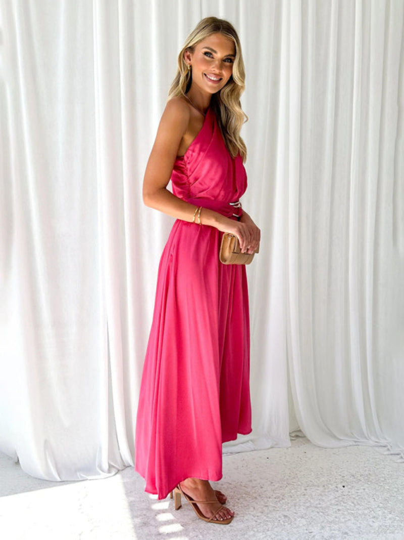 Women's Halter Neck Backless Dress Maxi