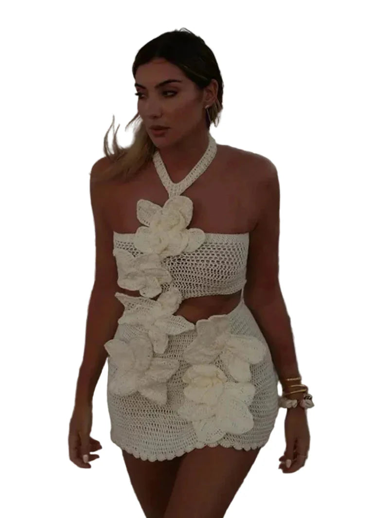 Women's Halter Neck Cut Out Dress Mini