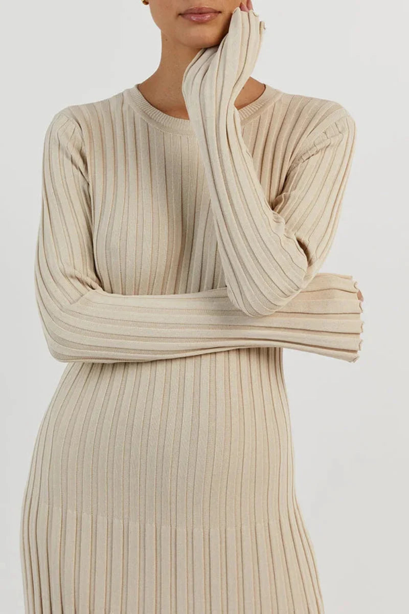 Women's Knit Long Sleeve Dress Maxi