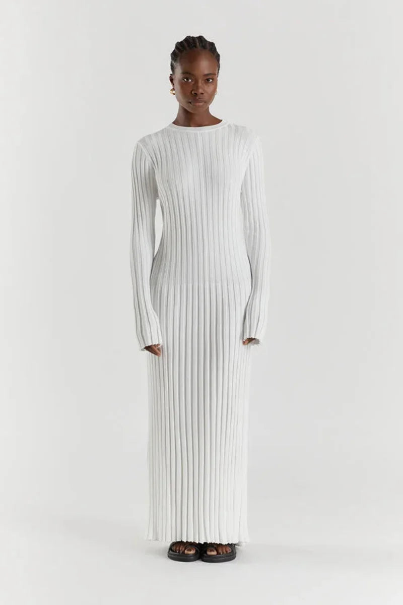 Women's Knit Long Sleeve Dress Maxi