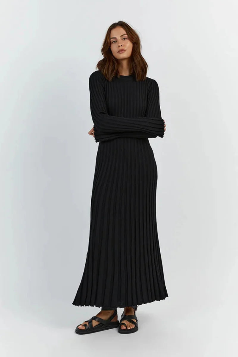 Women's Knit Long Sleeve Dress Maxi