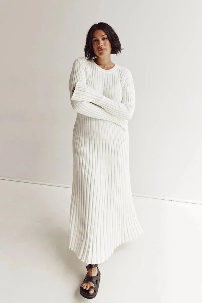Women's Knit Long Sleeve Dress Maxi