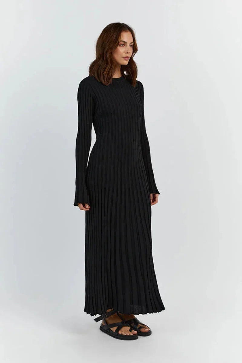 Women's Knit Long Sleeve Dress Maxi