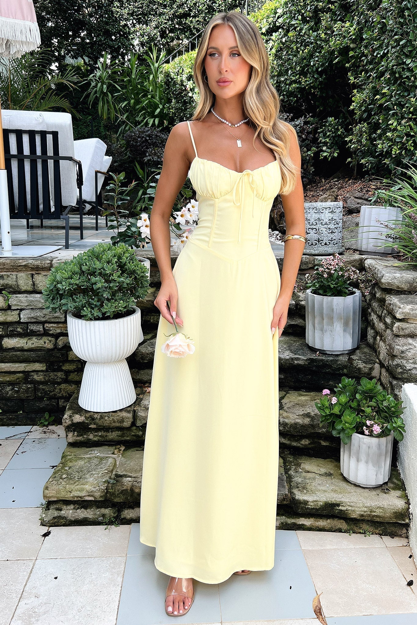 Women's Milkmaid Sweetheart Strappy Dress Maxi