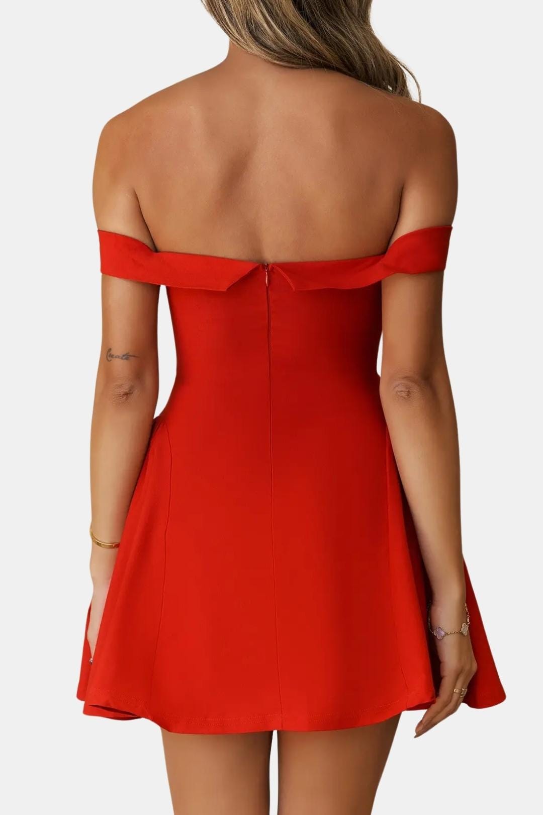 Women's Off Shoulder Sweetheart Corset A Line Dress Mini