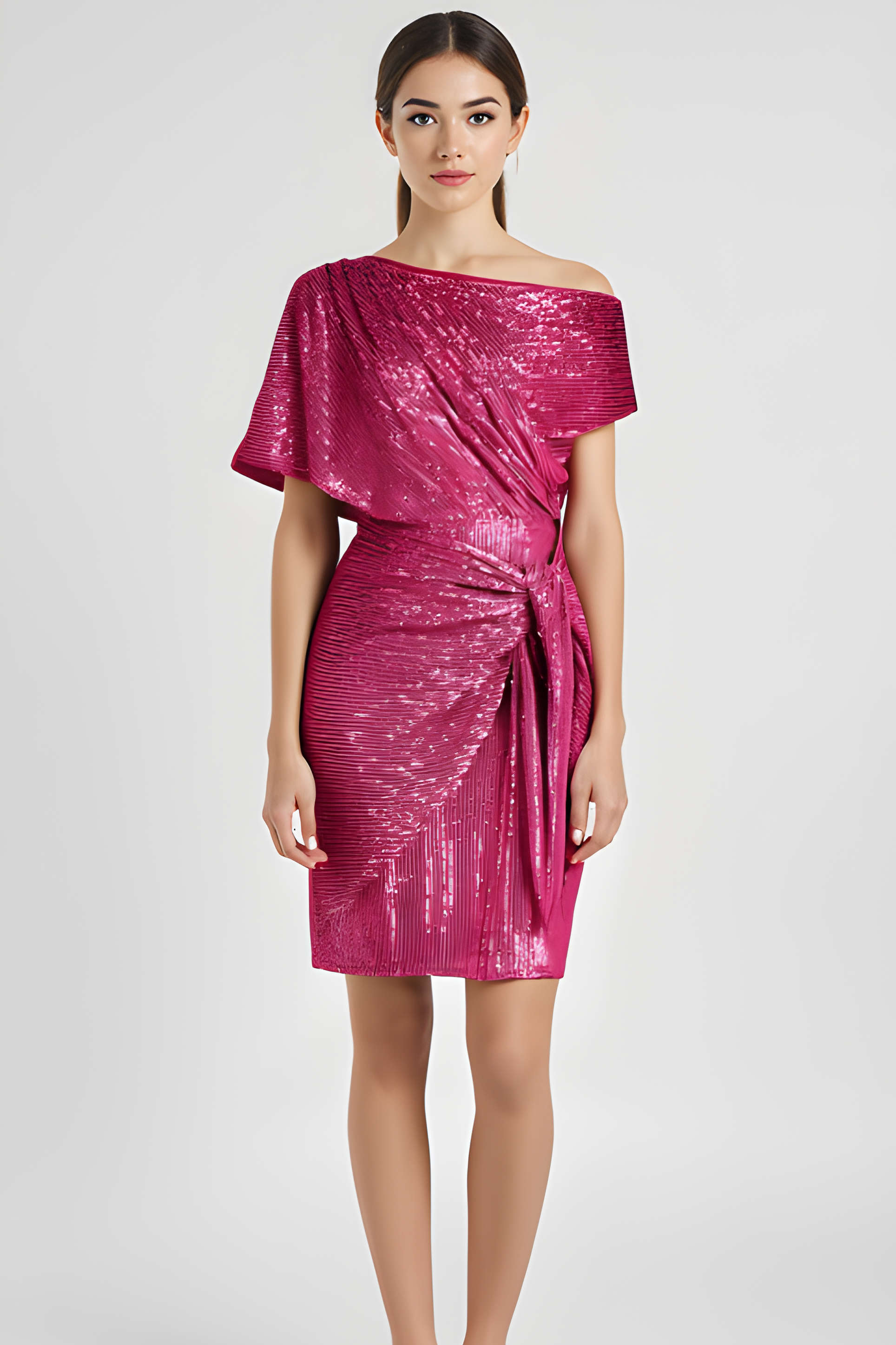 Women's One Shoulder Dress Midi