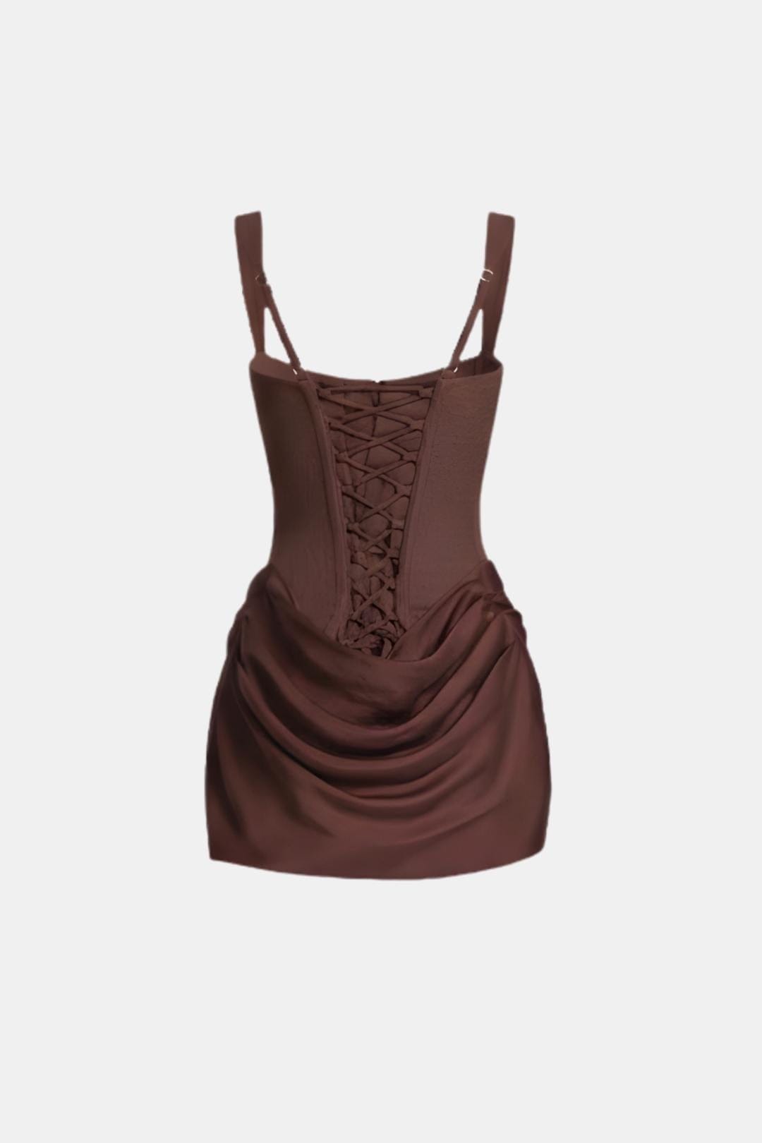 Women's Square Neck Corset Draped Dress Mini