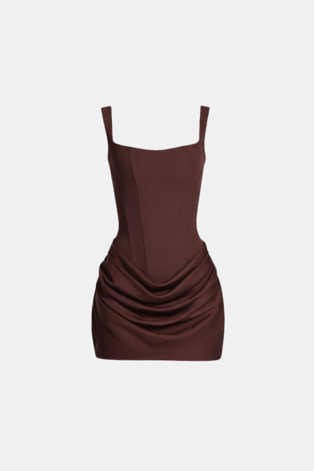 Women's Square Neck Corset Draped Dress Mini