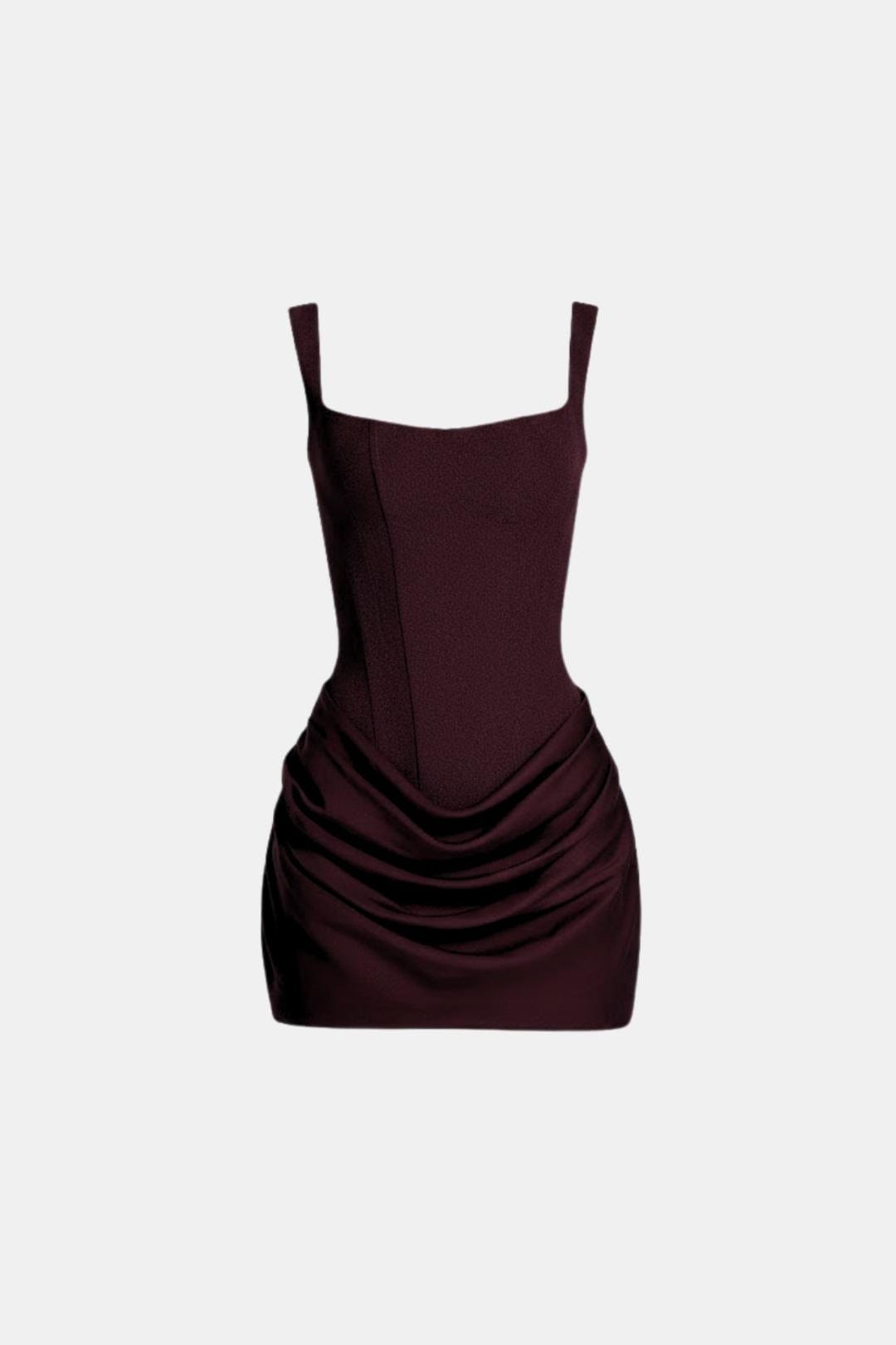 Women's Square Neck Corset Draped Dress Mini